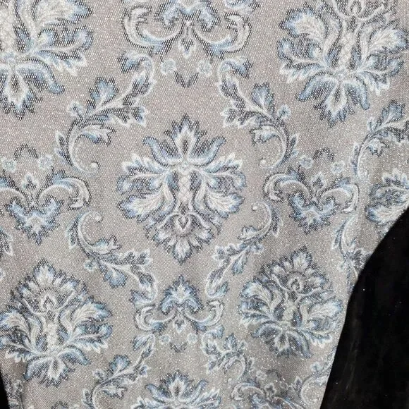 LuLaRoe Elegant Womens Emma Peplum Top Bell Sleeve Black Silver Sparkle Size S - Picture 3 of 8